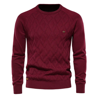 Aiopeson Argyle Basic Men Bullers Color Couleur O Neck à manches longues Male Plafonnée Male Male de mode Hiver Nouveaux pulls chauds pour les hommes