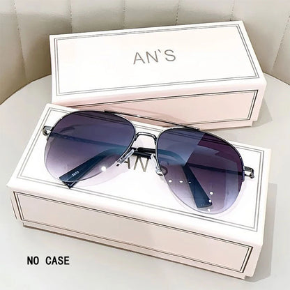 1pc Aviator Fashion Large Face Driving Riding Stylish Trendy Personality Sunglasses For Men