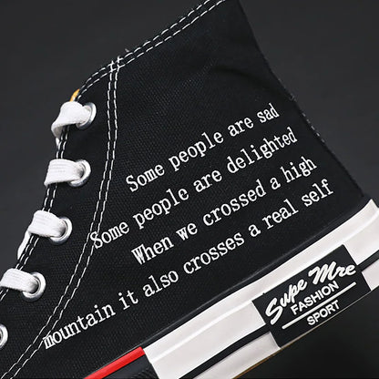 High Top Men's Sport Shoes Summer striga strigaskór hönnuður Tvíhliða espadrilles Vulcan Shoes Lúxus strigaskór