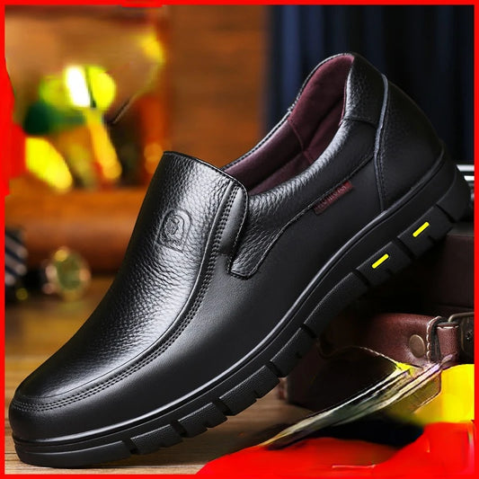 Echte lederen handgemaakte schoenen 2023 Casual schoenen voor mannen plat platform wandelschoen buitenschoenen Loafers Ademende sneakers