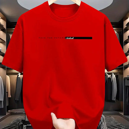 Letnie męskie litery kapitałowe Drukuj okrągły szyjka krótkoczestrwałe T-shirt TOP High Street Men and Women's Style