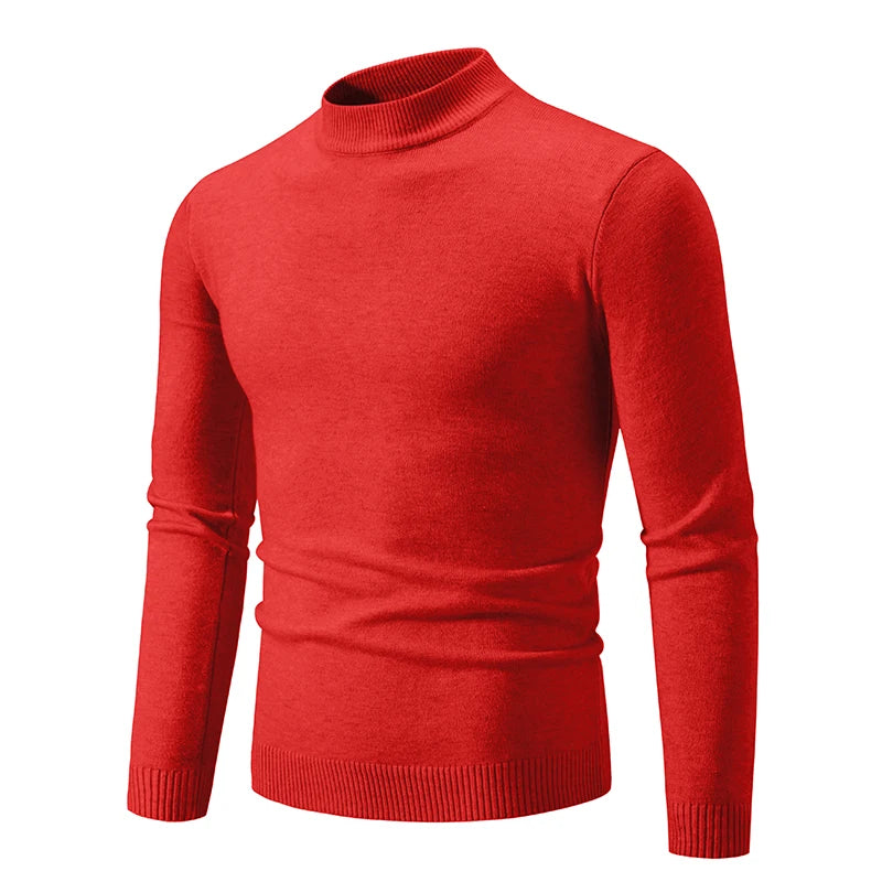 Ny Autumn Winter Designer Fashion Half Turtleneck Sticked tröja Högkvalitativ herr Casual Solid Color Warm Woman Sweaters