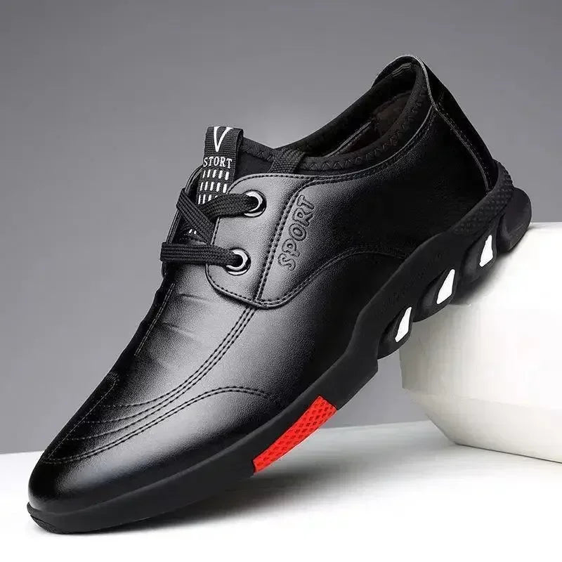 Chaussures en cuir décontractées pour hommes printemps 2025 Chaussures masculines confortables Silp sur les chaussures de travail Malus Softs sans glissement