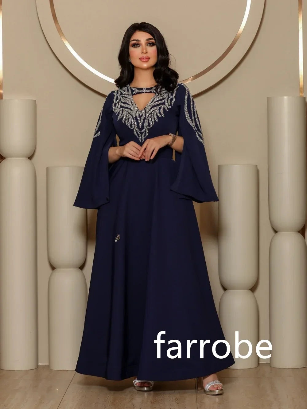 Customized Unisex Jersey Pleat A-line V-neck Midi Dresses Homecoming Dresses Chinese Style Formal Casual Simple Retro Fashion Cl