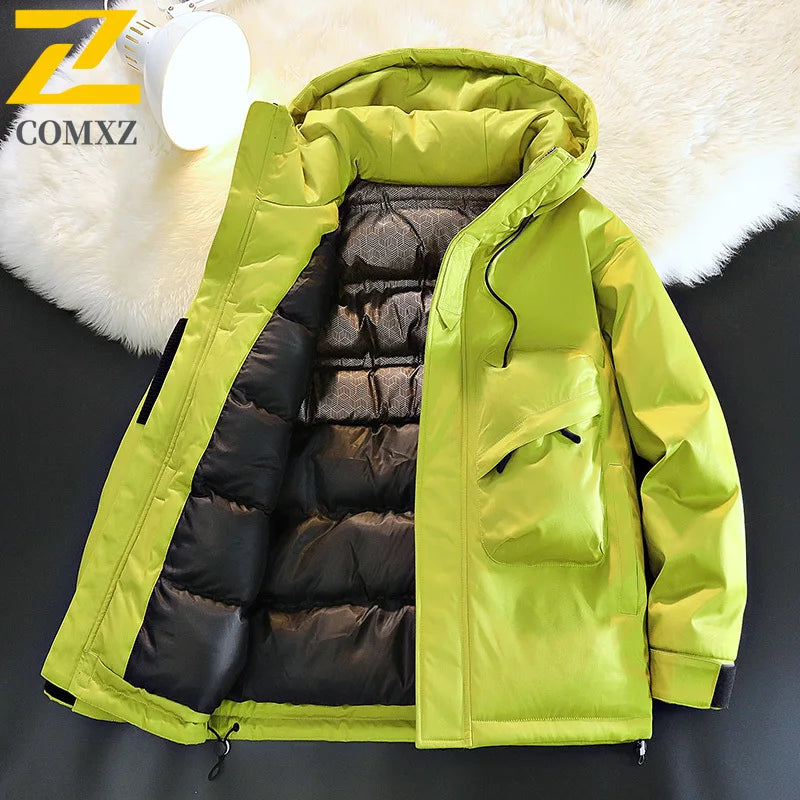 2025 High Quality Men's Winter Jacket Trendy Casual Thickened Graphene Warm Hooded Parka Snow Ski Very Cold Cotton-padded Coat