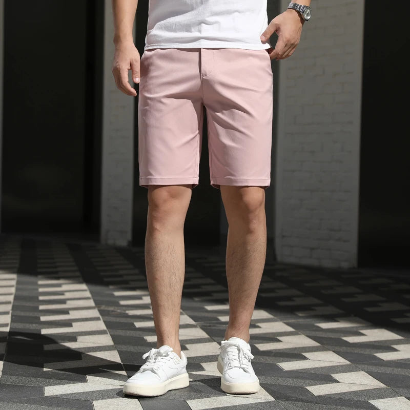 10 Models Men's Summer Thin Fashion Business Casual Suit Pants shorts Men's High Elastic Sexy Skinny Shorts Plus Size 30-40