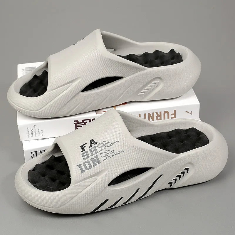New Summer Man Massage Slippers 2025 Indoor Outdoor Beach Sandals Soft Bottom Casual Slippers Male Flip Flops Mens Sandals