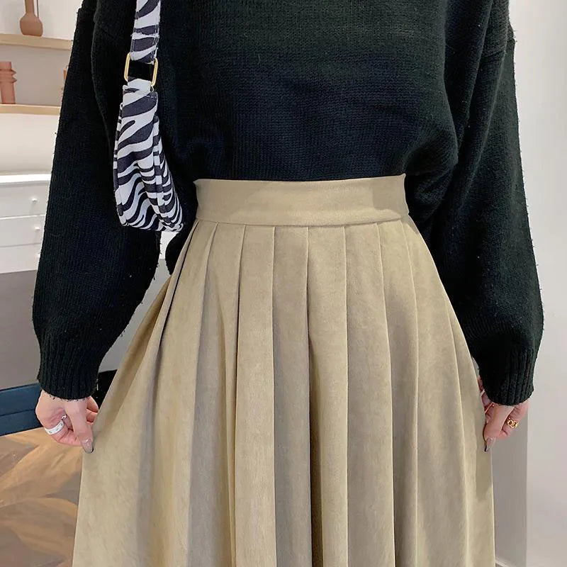 Lucyever Vintage Brown High mitti Pleated Pil