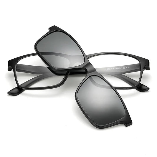 Small Square Frame 2 In1 Magnetic Clip On Glasses Frames Stylish Outdoors Cat Eye Eyeglasses Fashion Polarized Sunglasses
