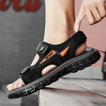 New Men's Sandals 2024 Summer Outdoor Casual Beach Shoes Lightweight Anti-Slip Roman Sandals Comfortable Men's Flip Flop Sandals