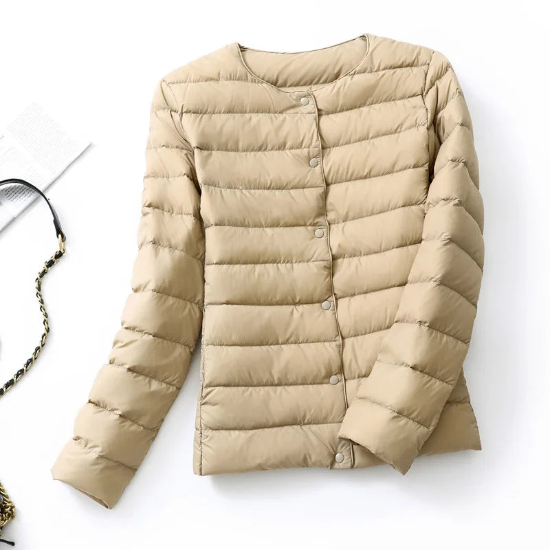 Woman Ultra Light Down Jacket Portable Parka Matte Fabric Casual Duck Down Coat Warm Liner Lightweight Outwear Good Quality