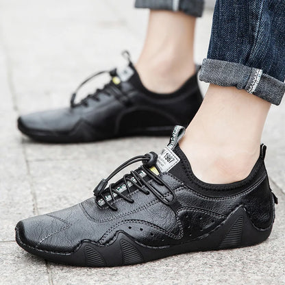 Läder casual sneakers för män som kör skor 2024 Nytt mode i vattentäta män Doug lyxklänning loafers skor skor skor