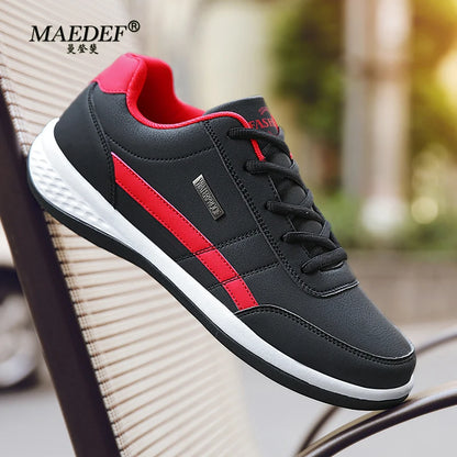 Maedef schoenen voor mannen lederen sneaker waterdichte casual comfortabele heren sneaker veterschoenen gevulkaniseerd man schoenmasculino