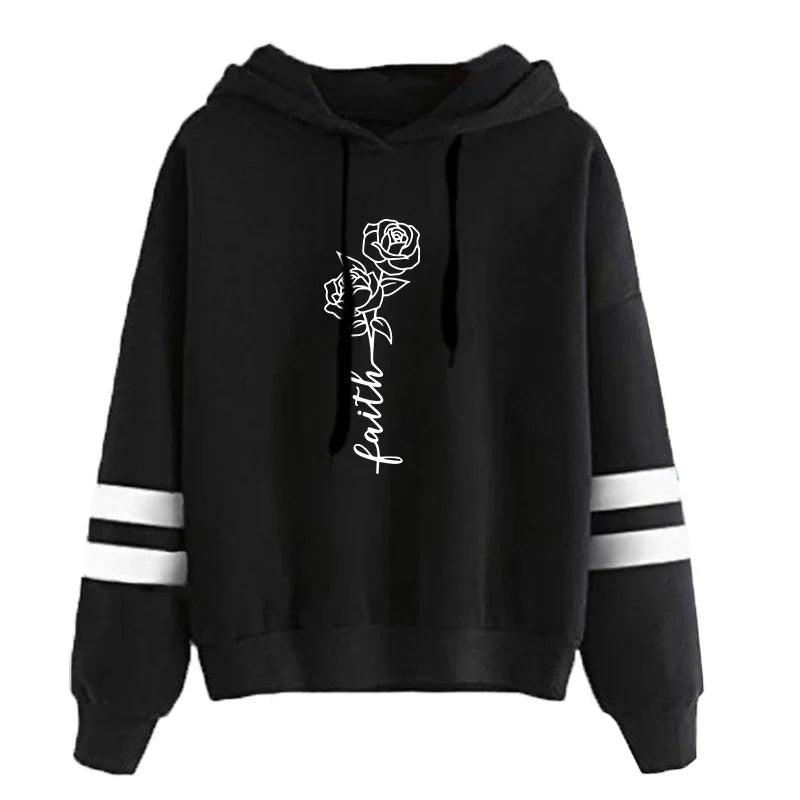 Comfort Jogging Women Tracksuit Daily Outdoor Autumn Winter Quality Hoodies Casual Single Piece Stripe Sweatshirt and Sweatpants