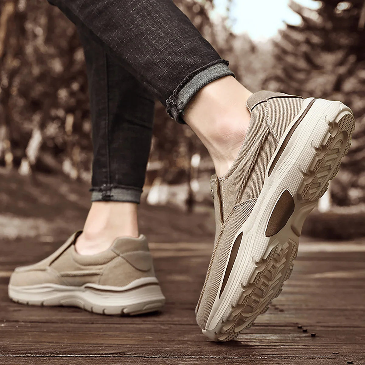 Mænds afslappede sko lærred åndbart loafers mænd 2024 ny mandlig komfortabel udendørs vandresko klassiske loafers mænd sneakers