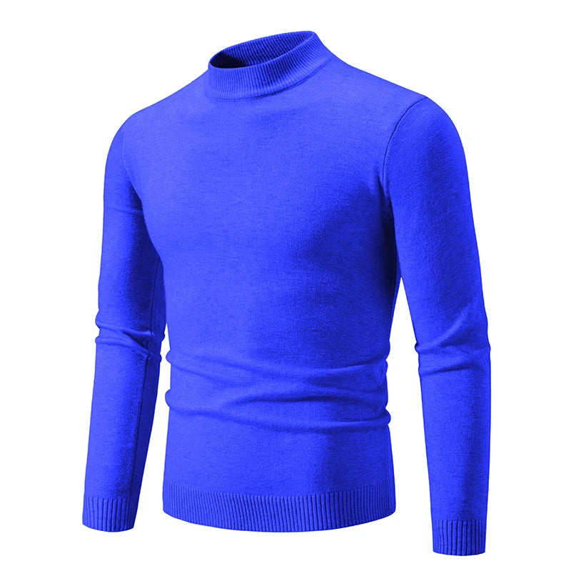 Ny Autumn Winter Designer Fashion Half Turtleneck Sticked tröja Högkvalitativ herr Casual Solid Color Warm Woman Sweaters
