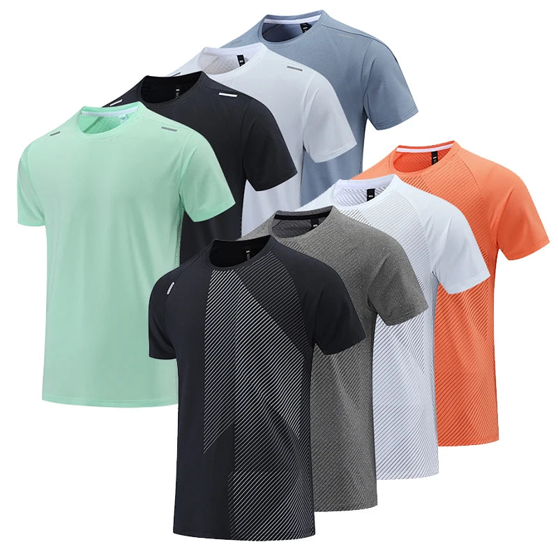 Snelle droge mannen Running T-shirt Fitness Sports Top Gym Training Shirt Ademend joggen Casual Sportswear