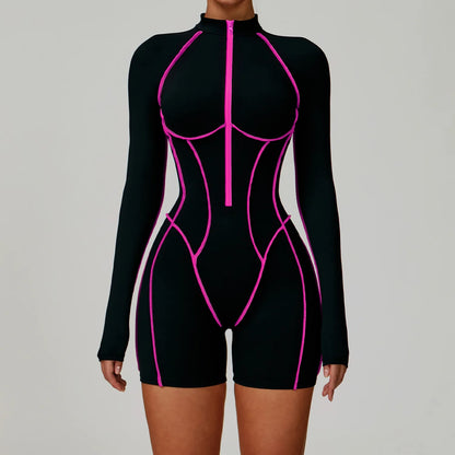 Gym Set Women Jumpsuit Training Yoga Suit Sportswear Women Long Sleeved Sports Fitness Rompers Female Push Up Workout Bodysuits