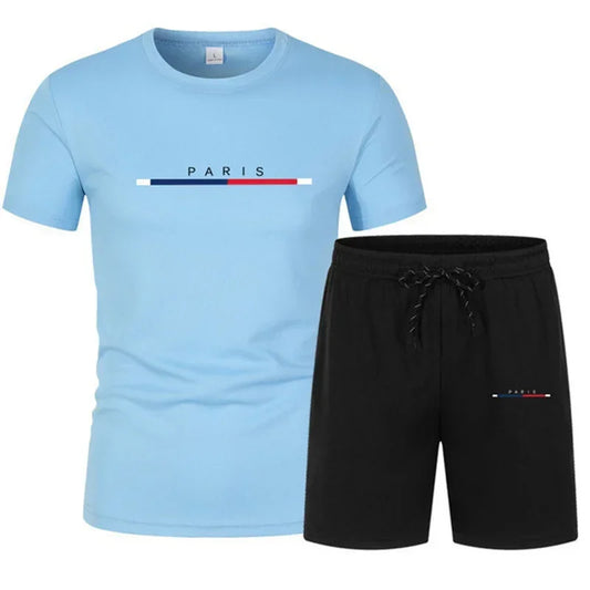 Fashion Two Piece Sets Sportswear Quick Drying T-shirt Shorts Sets Men's Clothing Tracksuits Sets Men Breathable Clothes Workout