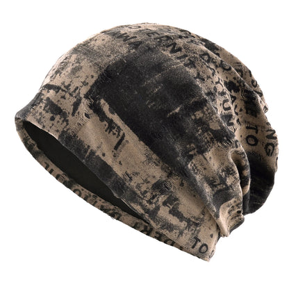 Tie-dye Beanie Hats For Women Men Vintage Distressed Cracked Design Streentwear Unisex Headwear For Spring Summer
