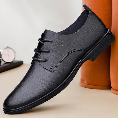 Luksuzna blagovna znamka udobna poslovna čevlji Oxford Classic Black Moški čipka