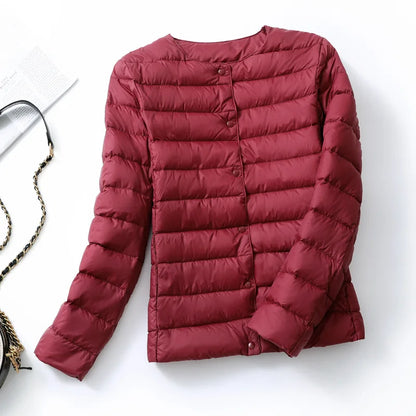 Woman Ultra Light Down Jacket Portable Parka Matte Fabric Casual Duck Down Coat Warm Liner Lightweight Outwear Good Quality