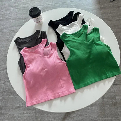 Hollow out plodiny nejlepší letní základní košile žebrované pletené femme o krk z ramene dámské nádrž Skinny neformální