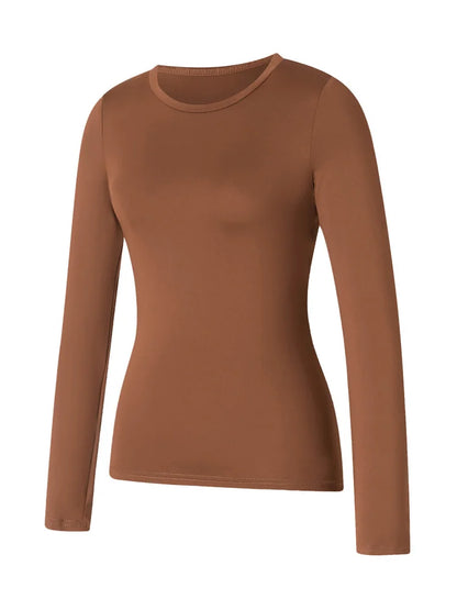 CHRONSTYLE Women Casual Long Sleeve T-Shirts Spring Autumn Solid Slim Fit Pullovers Tees Shirts Female Streetwear Base Tees Tops