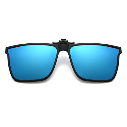 Polarized Flip Up Clip On Sunglasses Men Car Driver Photochromic Goggles Night Vision Glasses Anti Glare Vintage Square Glasses