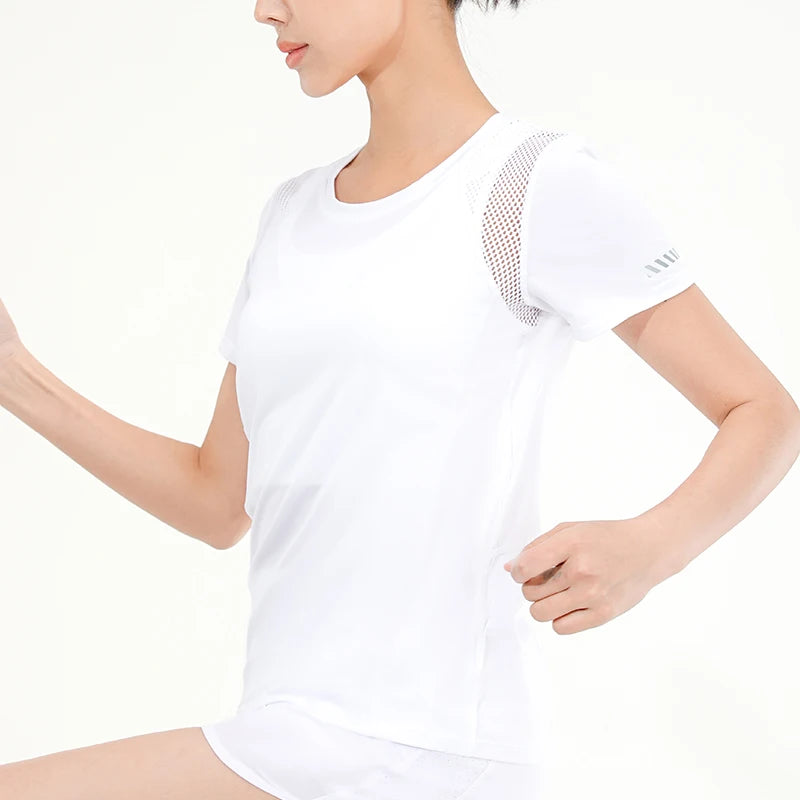 Yoga T-Shirts Women Short Sleeve Quick Dry Breathable Workout Running Sportswear Tees Fitness Gym Clothing Camiseta Mujer