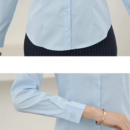 Camicie da donna camicette da donna camicia bianca camicetta a maniche lunghe top da femmina di camicette di base 2023 abiti da donna elegante moda