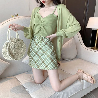 Office Female Outfits Y2k Streetwear Summer Fashion 2025 Clothing Trend Chic and Elegant Festival Women's Two Skirt Piece Set