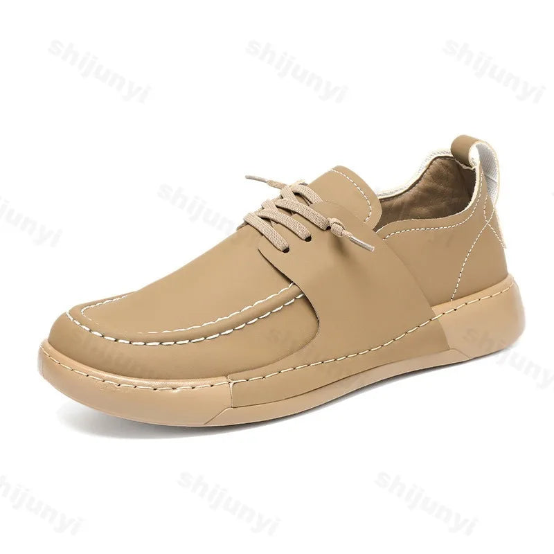Menn Casual Sneaker 2025 New Black Low Top PU Leather Outdoor Anti-Slip Sneakers Male Platform Fashion Shoes Zapatillas Hombre