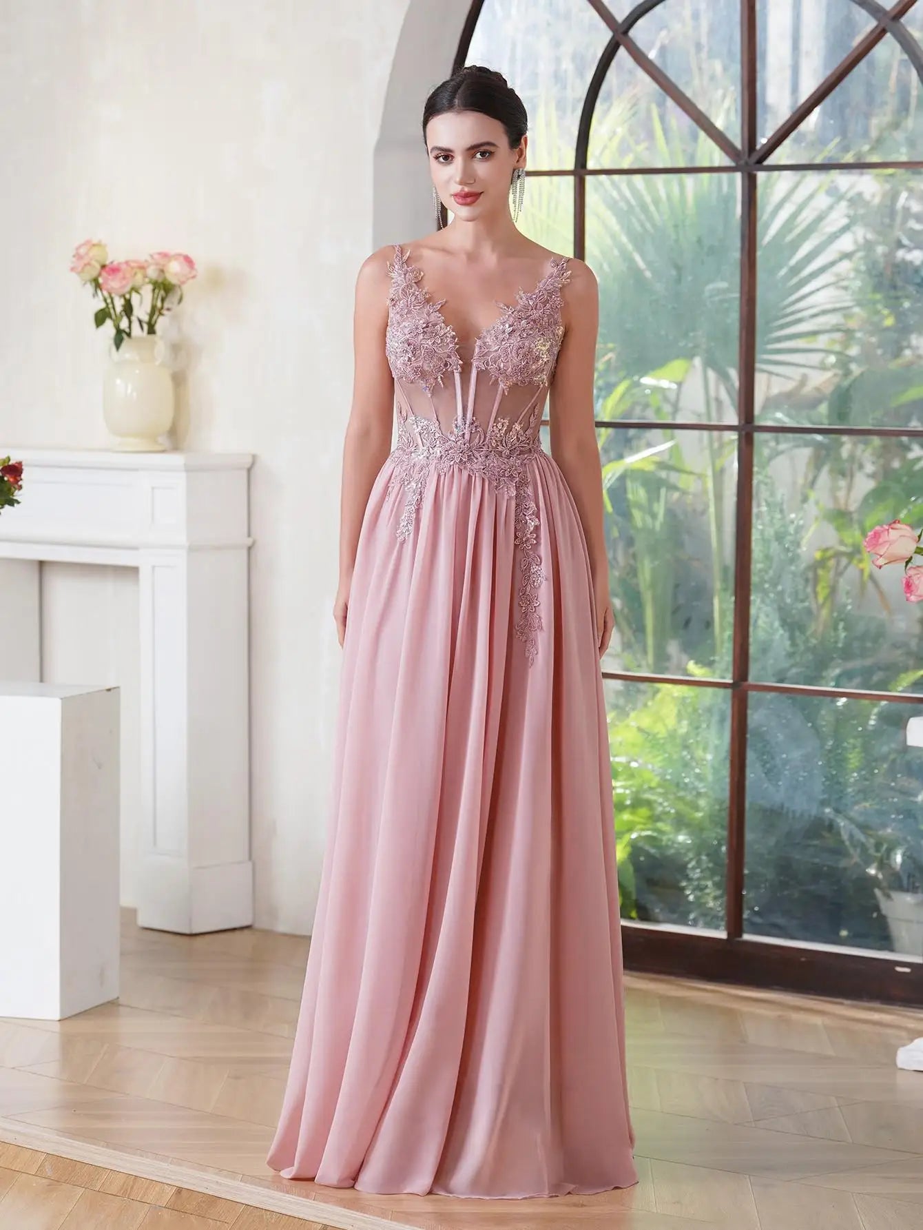 Spaghetti Straps Marine Blue A Line Evening Kleider 2025 Elegante Perlen Applikationen Illusion Prom Kleider formelle Party Vestido de Gala