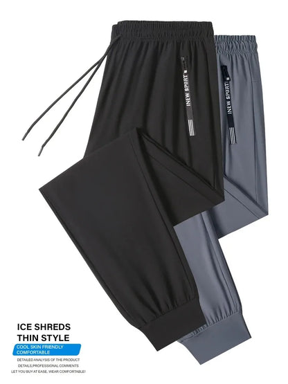 Ice Seide neue Hosen für Männer Sommer Dünne Stil Sport trockneter, gerade getrocknetes Bein Draping Wide Leg Hosen lässige lange Hosen für Männer