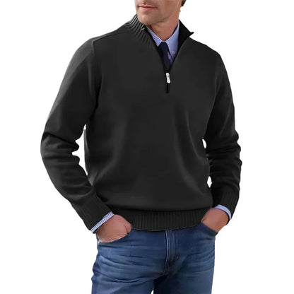 Autumn Men Half Zipper Pullover de manga comprida Jaquetas de gola alta