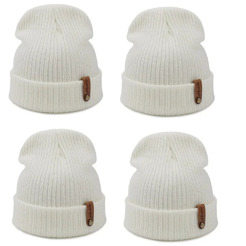 Brand Oohmy Knitted Hats for Men Women, Skullies Caps, Warmer Bonnet, Casual Cap, Monochromatic, Male and Female, Winter, 2024