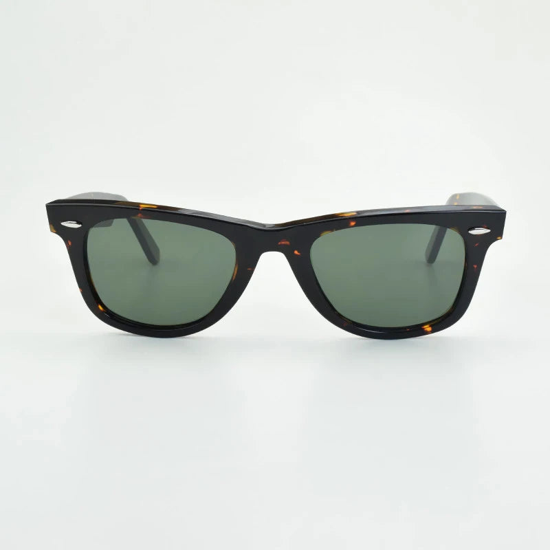 Gafas de sol clásicos lente de vidrio acetato de lentes solares y-2140 diseño de doble remacha gafas elegantes femeninas uv gafas de sol
