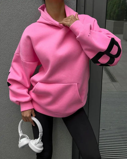 American Retro Letter Print Oversized Sweatshirt Women Harajuku Y2K Trendy Streetwear Top Chic Colorful Versatile Casual Hoodie