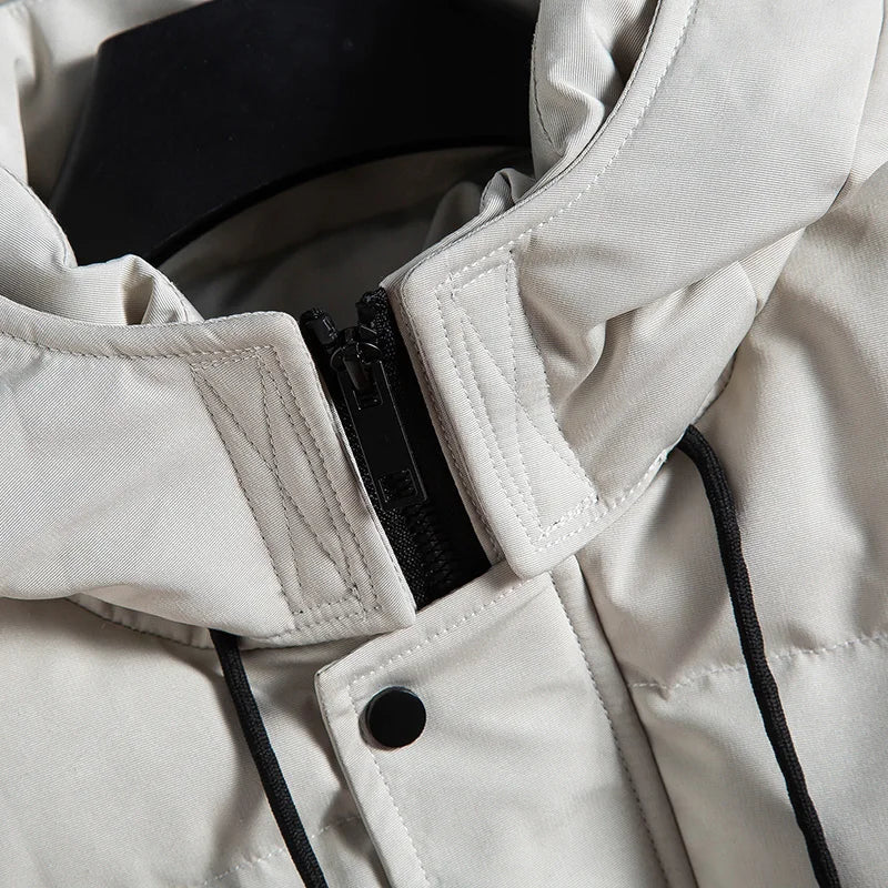 Langhylse Solid Warm Parkas Cardigan Outdoor Men Autumn Winter Jacket Waterproof Hoodie Outerwear Fashion Sportswear Coat Tops