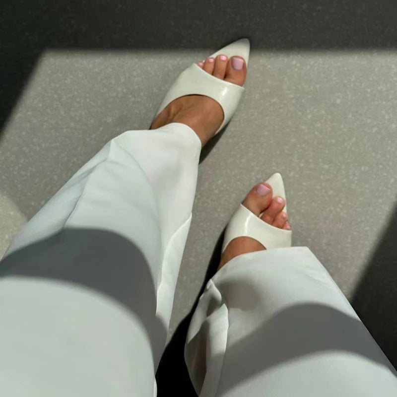 FEDONAS Women Genuine Leather High Heels Sandals Sexy Pointed Open Toe Party Wedding Summer Shoes Woman Soft Leather Prom Pumps