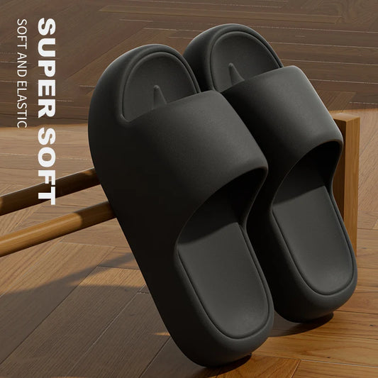Unisex baderom tøfler sky pute lysbilder sommer flat sandaler tykke plattform sko mann innendørs sklisikre par flip flops