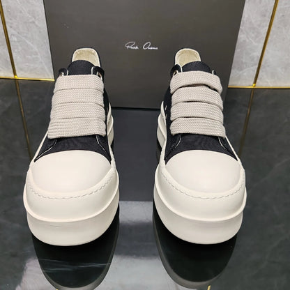 Ricks shoes high-density canvas low-top shoes Joker thick shoelaces casual shoes thickened height shoes couple.