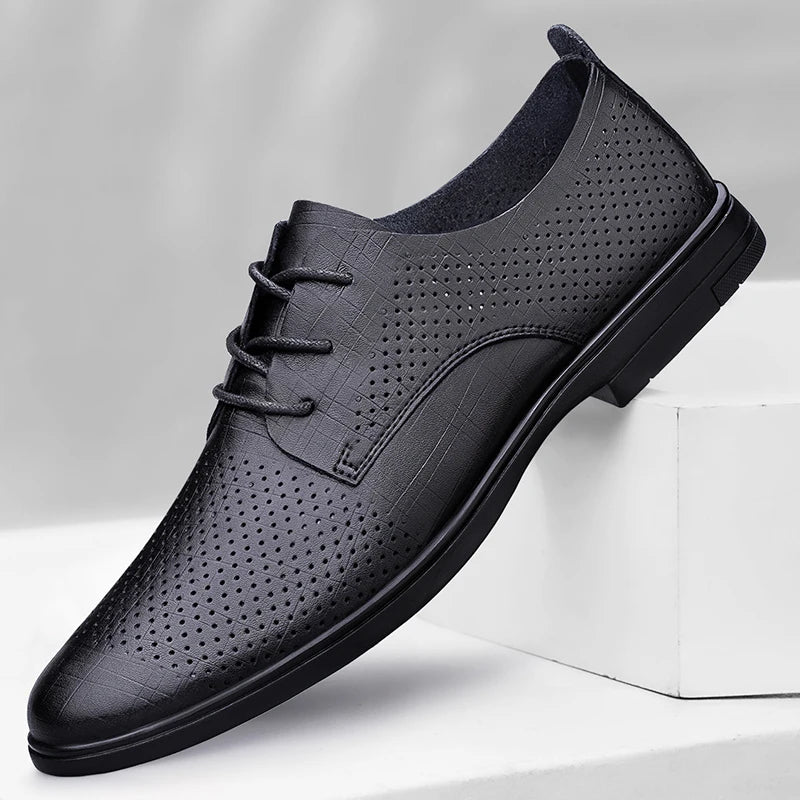 Luksuzna blagovna znamka udobna poslovna čevlji Oxford Classic Black Moški čipka