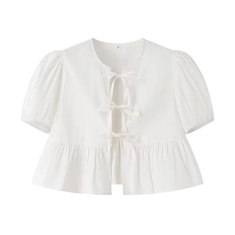 Mujer ruffle bluze Košulje i bluze za žene s bijelim crnim crni vrh ženskog ženskog bluza