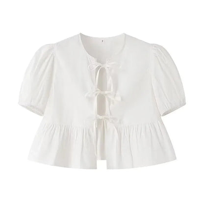 Mujer ruffle bluze Košulje i bluze za žene s bijelim crnim crni vrh ženskog ženskog bluza