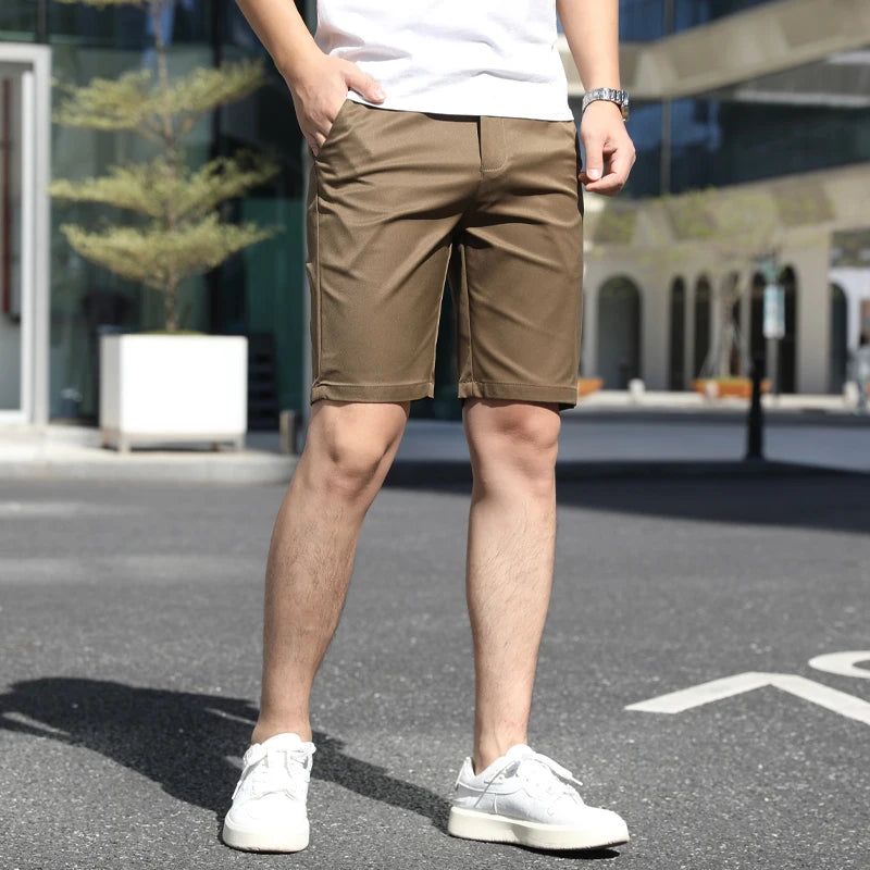10 Models Men's Summer Thin Fashion Business Casual Suit Pants shorts Men's High Elastic Sexy Skinny Shorts Plus Size 30-40