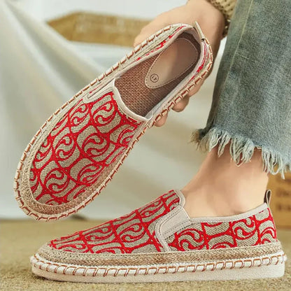 2024 Sommermænd lærred sko Espadrilles åndbare afslappede sko mænd loafers komfortable ultralette dovne bådsko store størrelse 44