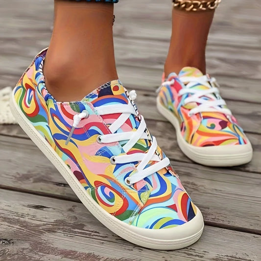 Women's casual sneakers, fashion espadrilles, soft soles, slip-on design, prints, women's shoes, spring, summer, autumn, indoor
