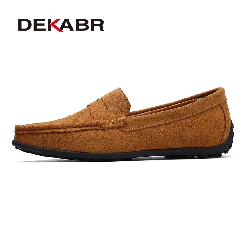 Dekabr Brand Fashion Summer Style Soft Loafers ægte læder høj kvalitet fladt afslappet sko åndbare mænd lejligheder køresko